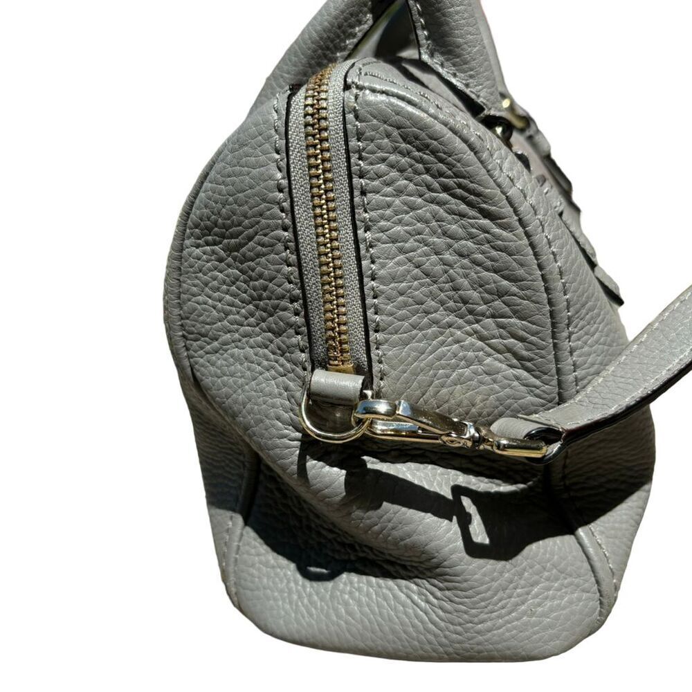 Kate Spade Jackson Street Leather Satchel Crossbody Bag Gray Adjustable Strap - Picture 5 of 16